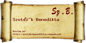 Szoták Benedikta névjegykártya